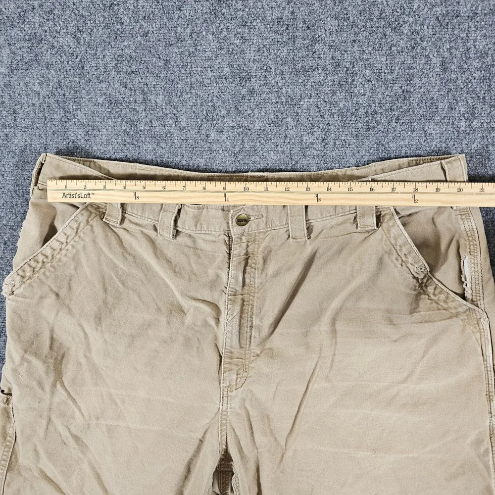 Carhartt Mens B147 DKH Original Fit Work Carpenter Shorts Tag Size 44 Beige Flaw
